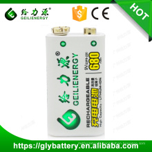 Le fabricant fournissent la batterie rechargeable de Li-ion 9V 680mah de Geilienergy avec le panneau de protection